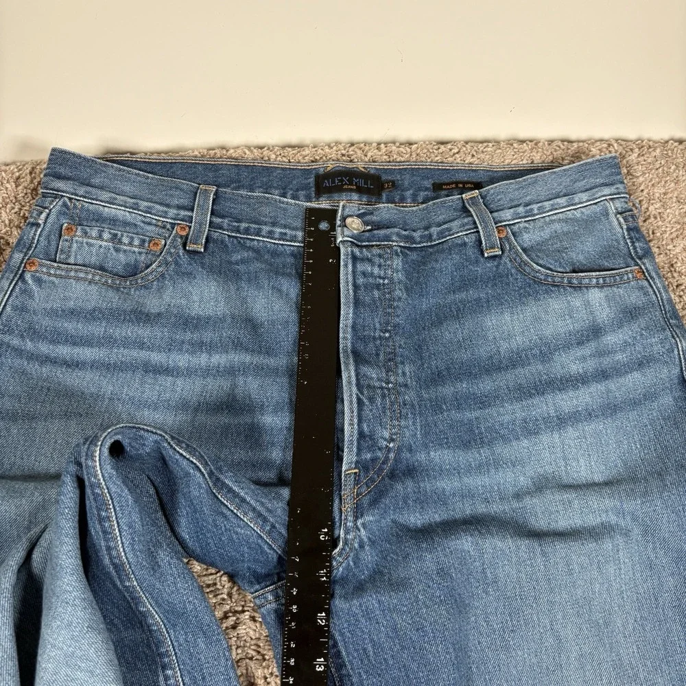 Alex Mill The Bev Relaxed High Waist Straight Blue Washed Women Jeans Sz 32
